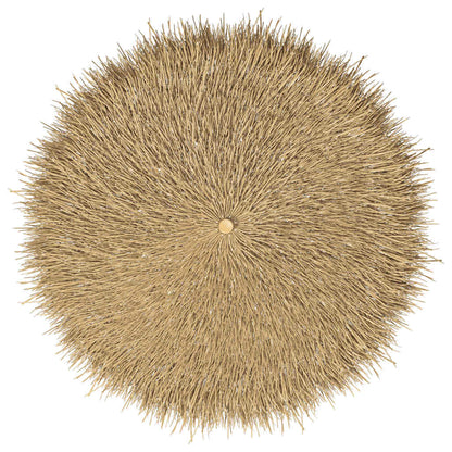 Garden Parasol | Brown | Bamboo and Banana Leaf | Large | Foldable