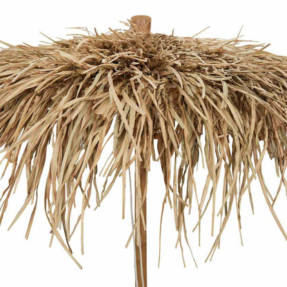 Garden Parasol | Brown | Bamboo and Banana Leaf | Large | Foldable