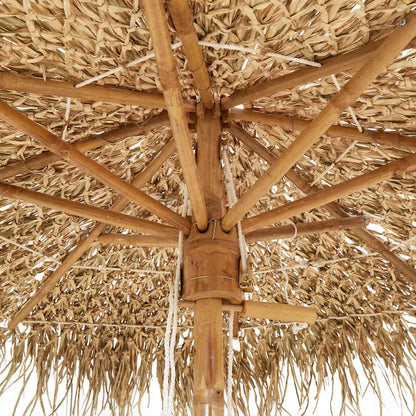 Garden Parasol | Brown | Bamboo and Banana Leaf | Large | Foldable