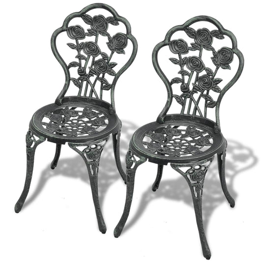 Garden Chair |  Set of 2 | Green | Cast aluminium, cast iron | Standard