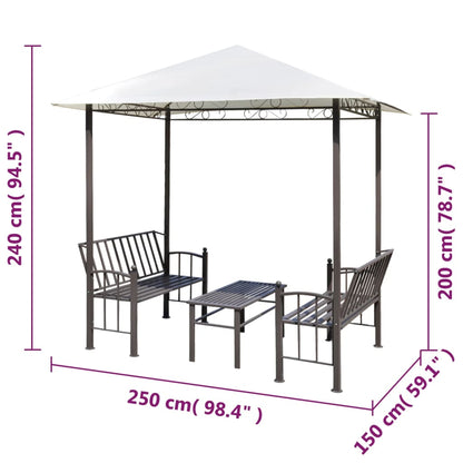 Garden Pavilion with Table and Benches 2.5x1.5x2.4 m