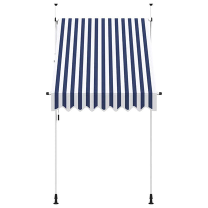 Manual Retractable Awning 150 cm Blue and White Stripes
