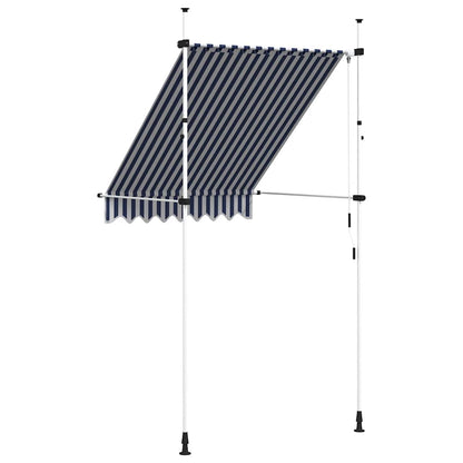 43219 vidaXL Manual Retractable Awning 150 cm Blue and White Stripes