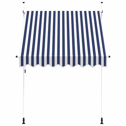 Manual Retractable Awning 200 cm Blue and White Stripes