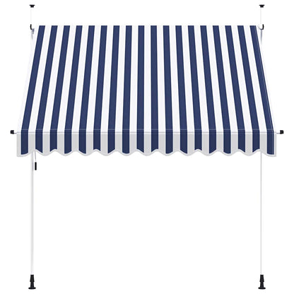 Manual Retractable Awning 250 cm Blue and White Stripes
