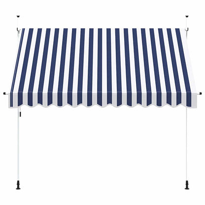 Manual Retractable Awning 300 cm Blue and White Stripes