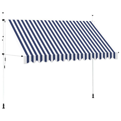 Manual Retractable Awning 350 cm Blue and White Stripes
