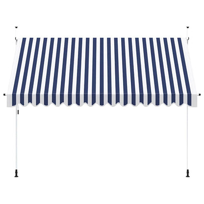 Manual Retractable Awning 350 cm Blue and White Stripes