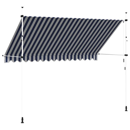 43223 vidaXL Manual Retractable Awning 350 cm Blue and White Stripes