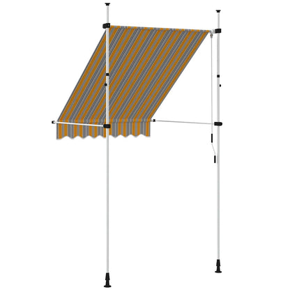 43225 vidaXL Manual Retractable Awning 150 cm Yellow and Blue Stripes