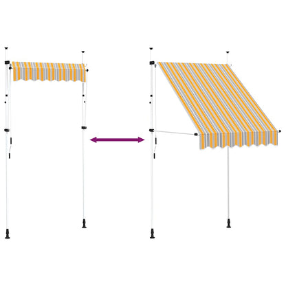43225 vidaXL Manual Retractable Awning 150 cm Yellow and Blue Stripes