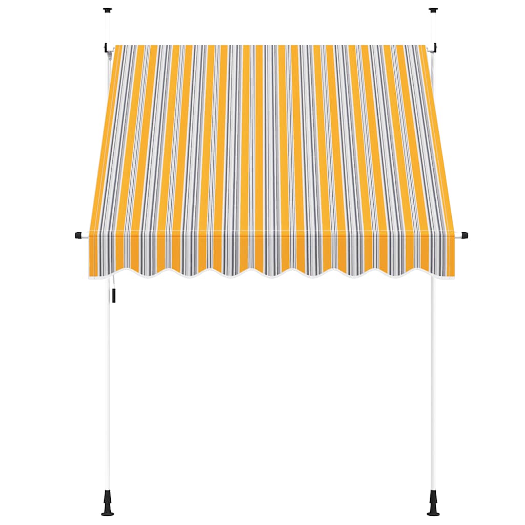 Manual Retractable Awning 200 cm Yellow and Blue Stripes
