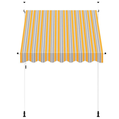 Manual Retractable Awning 200 cm Yellow and Blue Stripes