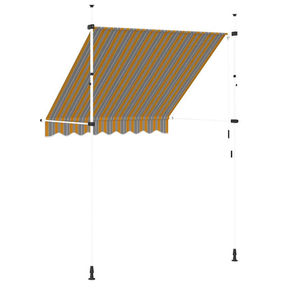 Manual Retractable Awning 200 cm Yellow and Blue Stripes