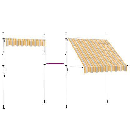 Manual Retractable Awning 200 cm Yellow and Blue Stripes