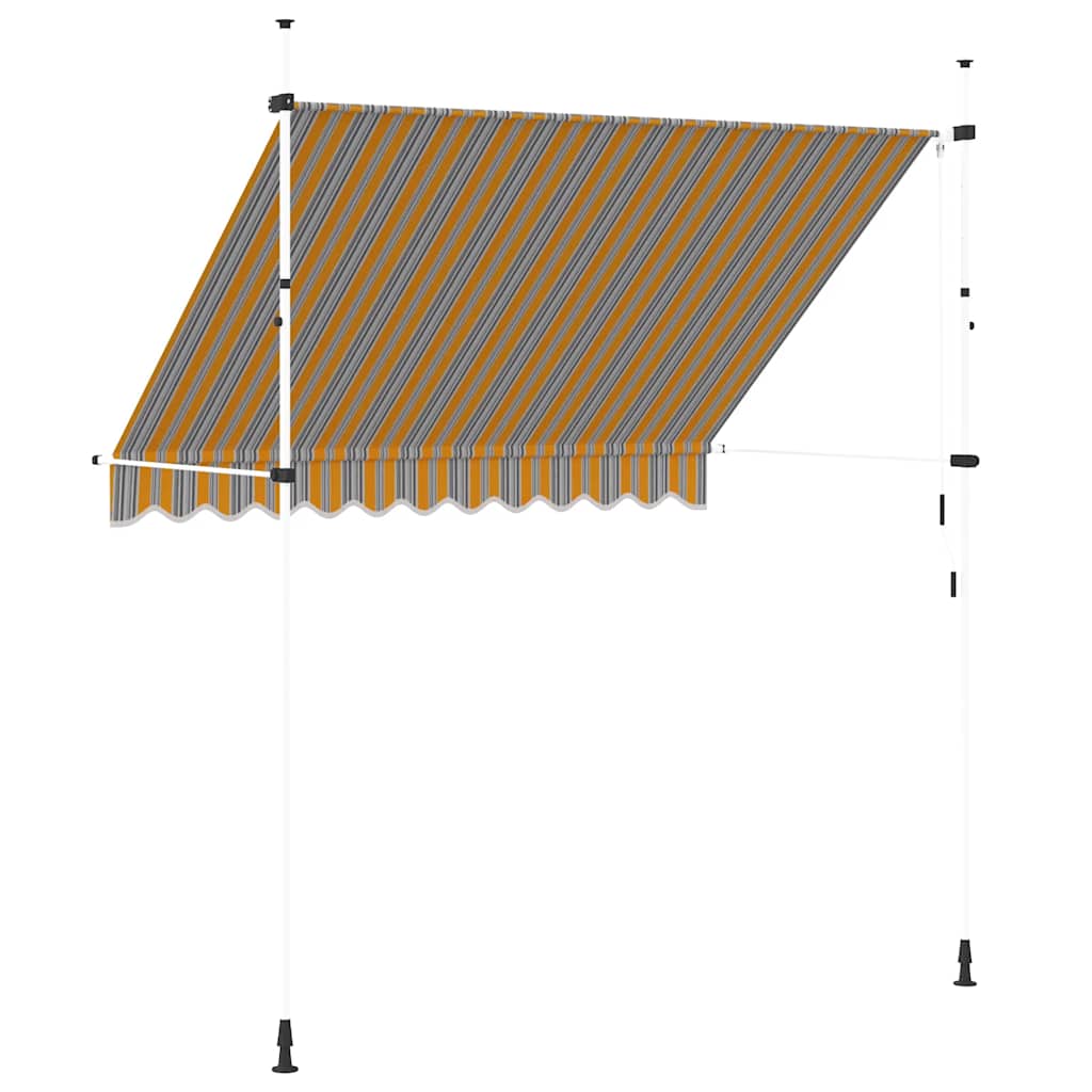 43227 vidaXL Manual Retractable Awning 250 cm Yellow and Blue Stripes