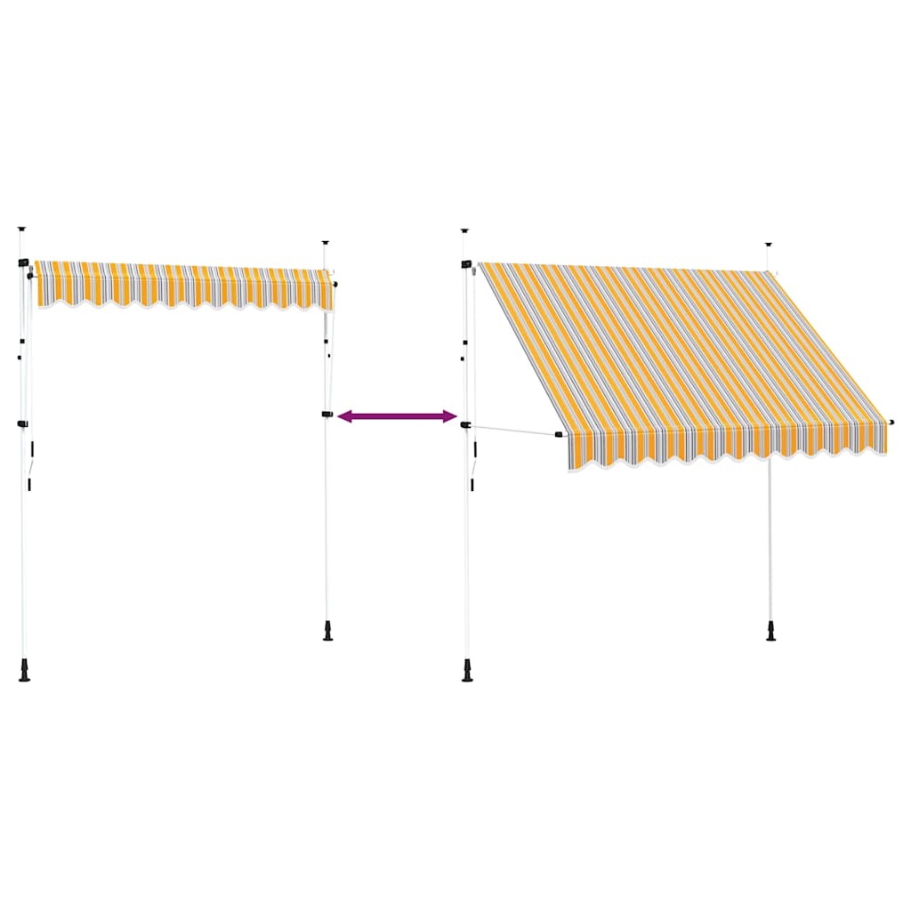43227 vidaXL Manual Retractable Awning 250 cm Yellow and Blue Stripes