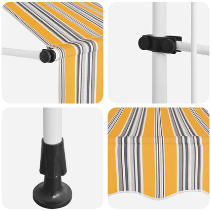 43227 vidaXL Manual Retractable Awning 250 cm Yellow and Blue Stripes