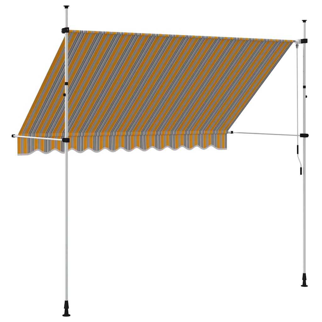 43228 vidaXL Manual Retractable Awning 300 cm Yellow and Blue Stripes