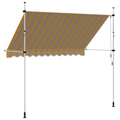 43228 vidaXL Manual Retractable Awning 300 cm Yellow and Blue Stripes