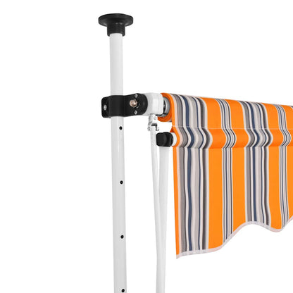 Manual Retractable Awning 400 cm Yellow and Blue Stripes