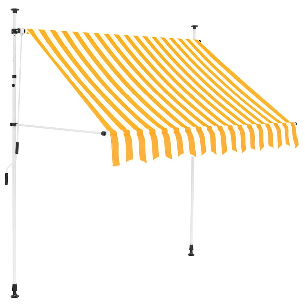 Manual Retractable Awning 150 cm Orange and White Stripes