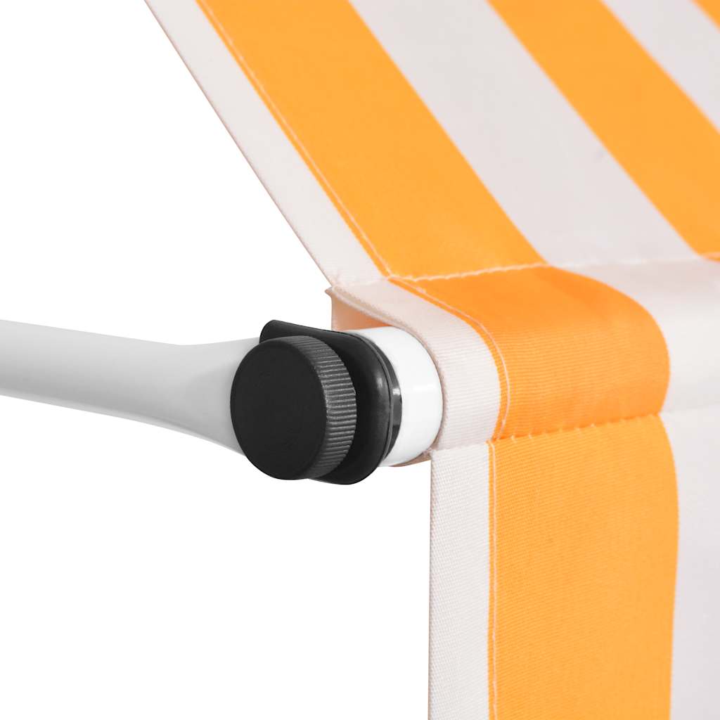 Manual Retractable Awning 250 cm Orange and White Stripes