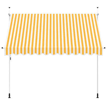 Manual Retractable Awning 300 cm Orange and White Stripes