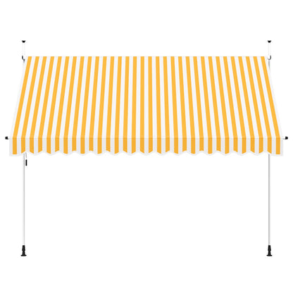 Manual Retractable Awning 350 cm Orange and White Stripes