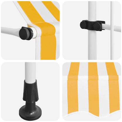 Manual Retractable Awning 400 cm Orange and White Stripes