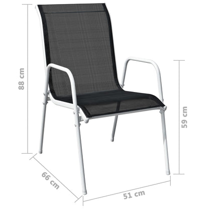 Garden Furniture Set | Black and grey | Powder-coated steel and textilene