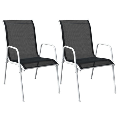 Garden Furniture Set | Black and grey | Powder-coated steel and textilene