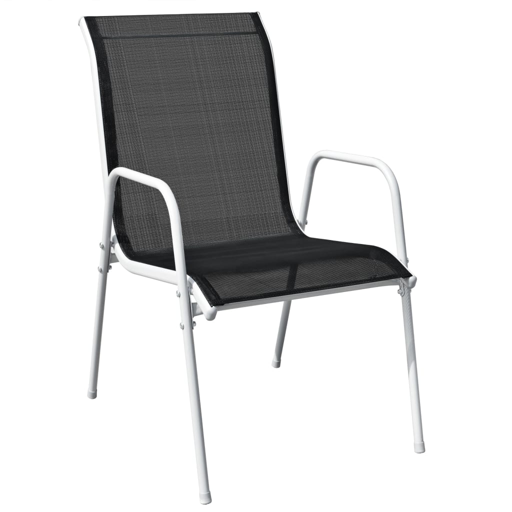 Garden Furniture Set | Black and grey | Powder-coated steel and textilene