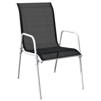 Garden Furniture Set | Black and grey | Powder-coated steel and textilene