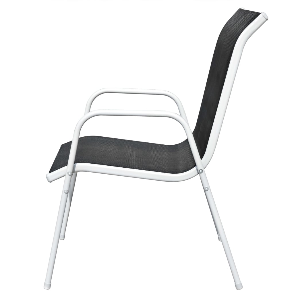 Garden Furniture Set | Black and grey | Powder-coated steel and textilene