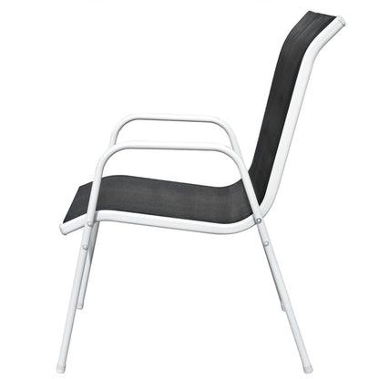 Garden Furniture Set | Black and grey | Powder-coated steel and textilene