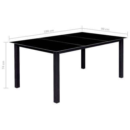 9 Piece Folding Outdoor Dining Set Aluminium Black