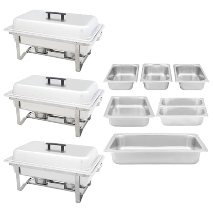 3 Piece Chafing Dish Set Stainless Steel