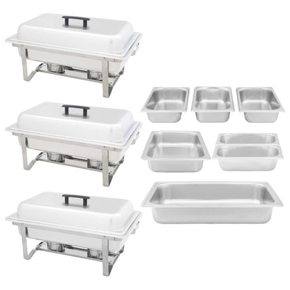 3 Piece Chafing Dish Set Stainless Steel