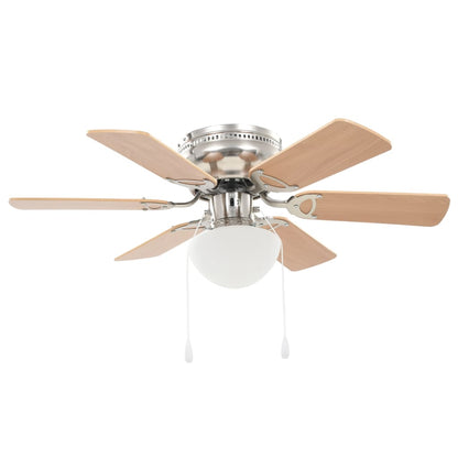 Ornate Ceiling Fan with Light 82 cm Light Brown