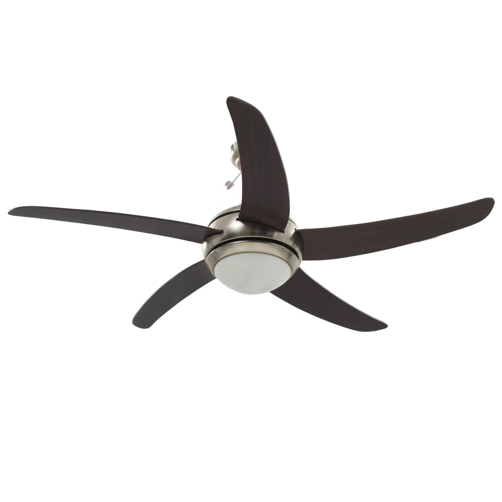 Ornate Ceiling Fan with Light 128 cm Brown