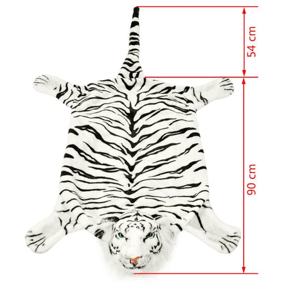 Carpet | White with tiger stripes | Polyester, Foam | 144 cm |  Pattern