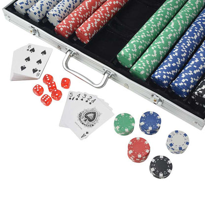 80183 vidaXL Poker Set with 1000 Chips Aluminium