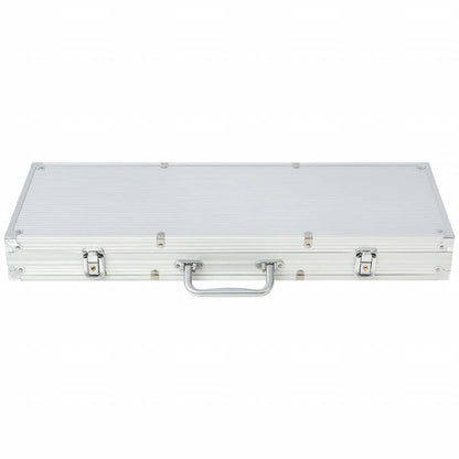 80184 vidaXL Poker Set with 500 Laser Chips Aluminium
