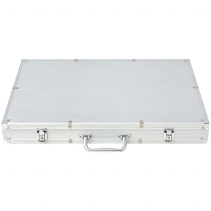 80185 vidaXL Poker Set with 1000 Laser Chips Aluminium