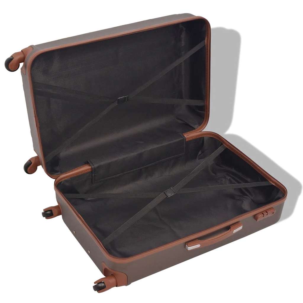 91194 vidaXL Four Piece Hardcase Trolley Set Coffee
