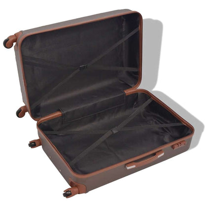 91194 vidaXL Four Piece Hardcase Trolley Set Coffee