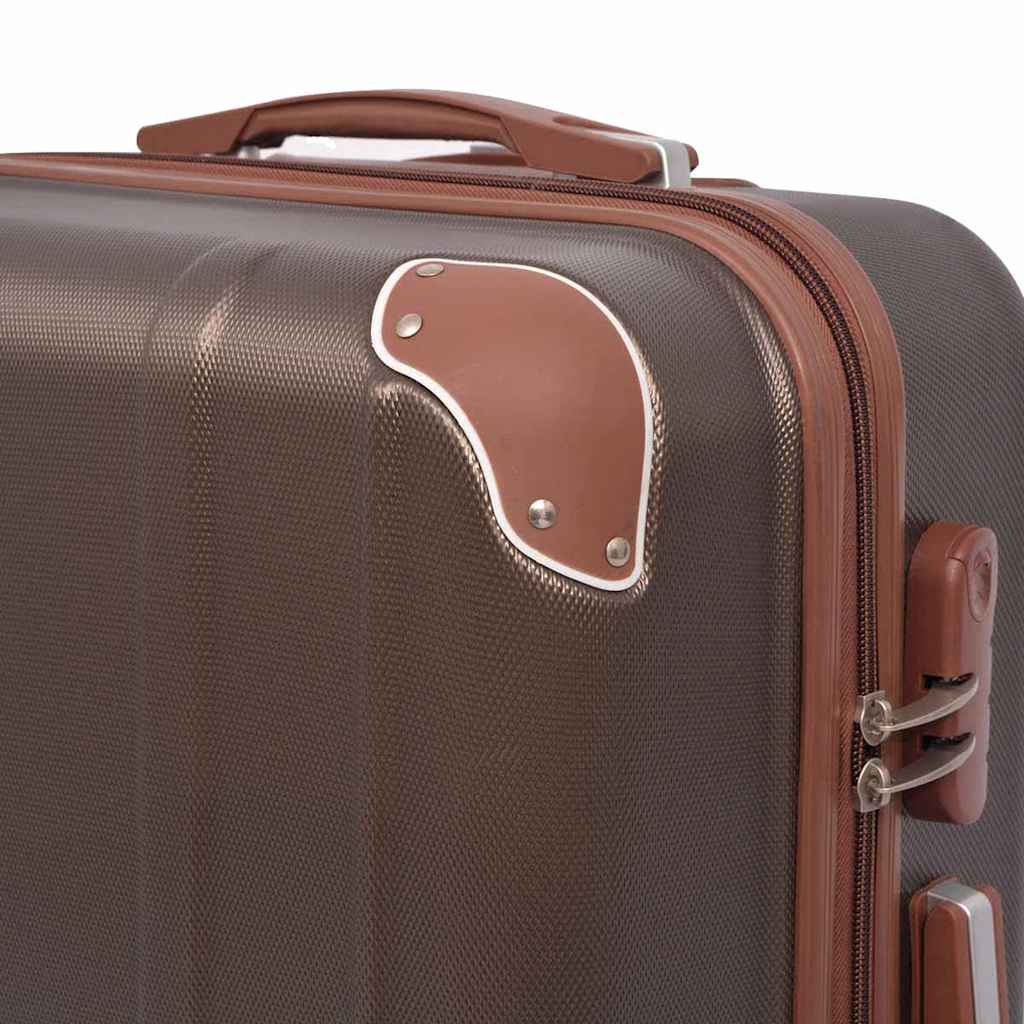 91194 vidaXL Four Piece Hardcase Trolley Set Coffee