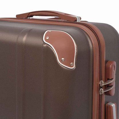 91194 vidaXL Four Piece Hardcase Trolley Set Coffee