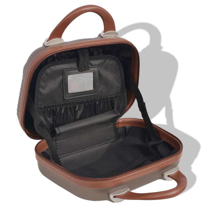 91194 vidaXL Four Piece Hardcase Trolley Set Coffee